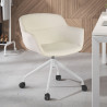 silla confidente blanco anne con ruedas piel sintetica 2