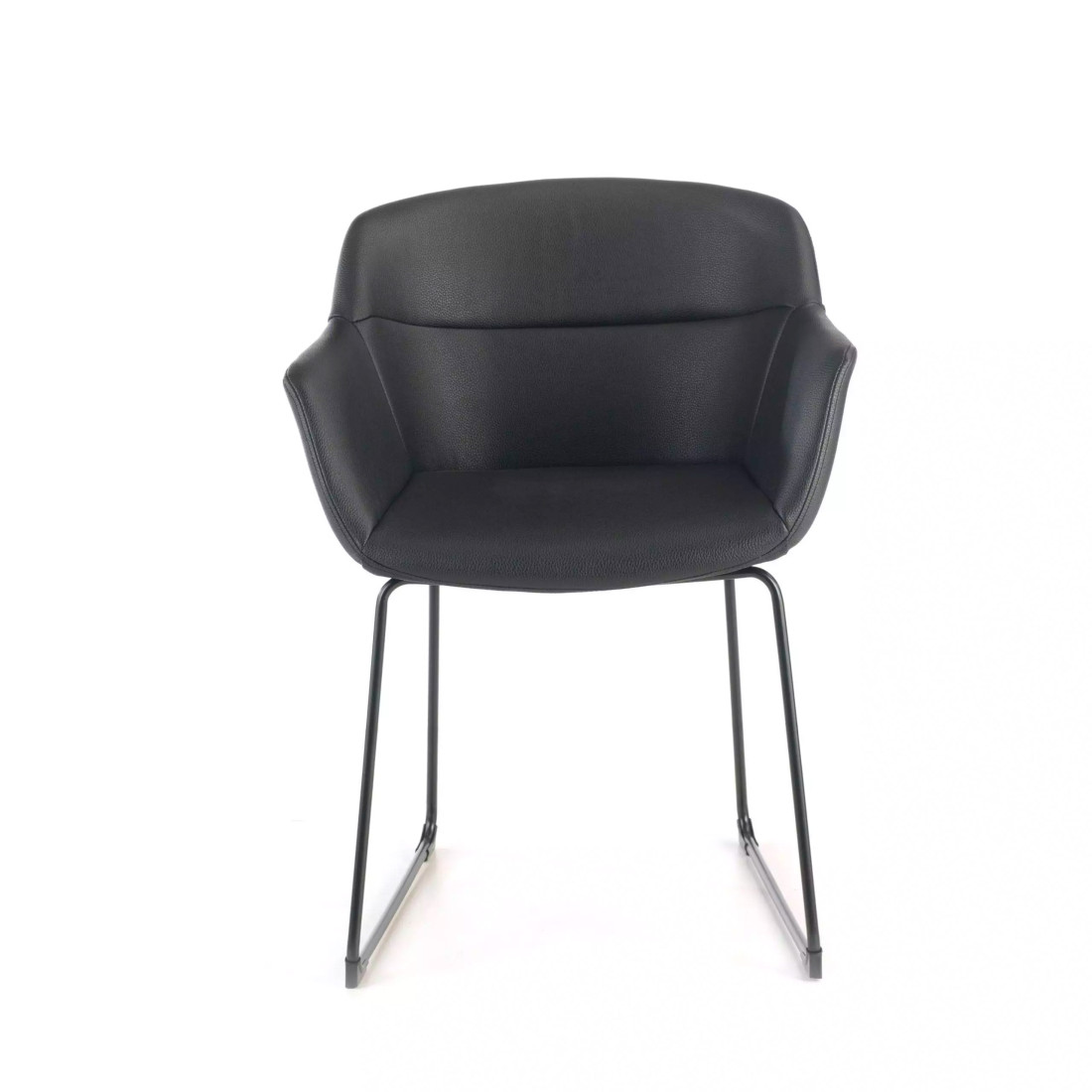 silla confidente negro anne patin piel sintetica 3