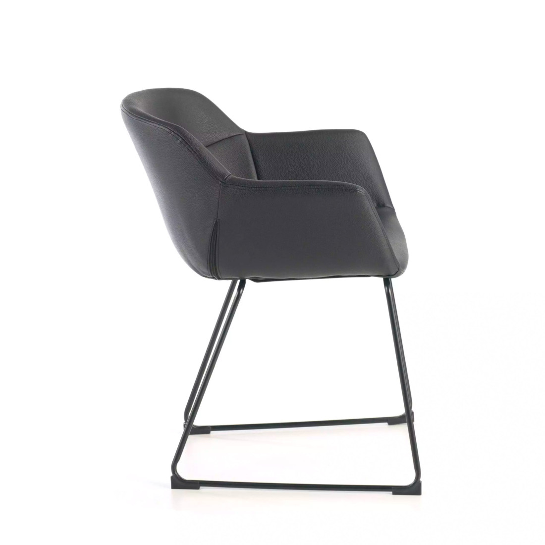 silla confidente negro anne patin piel sintetica 6