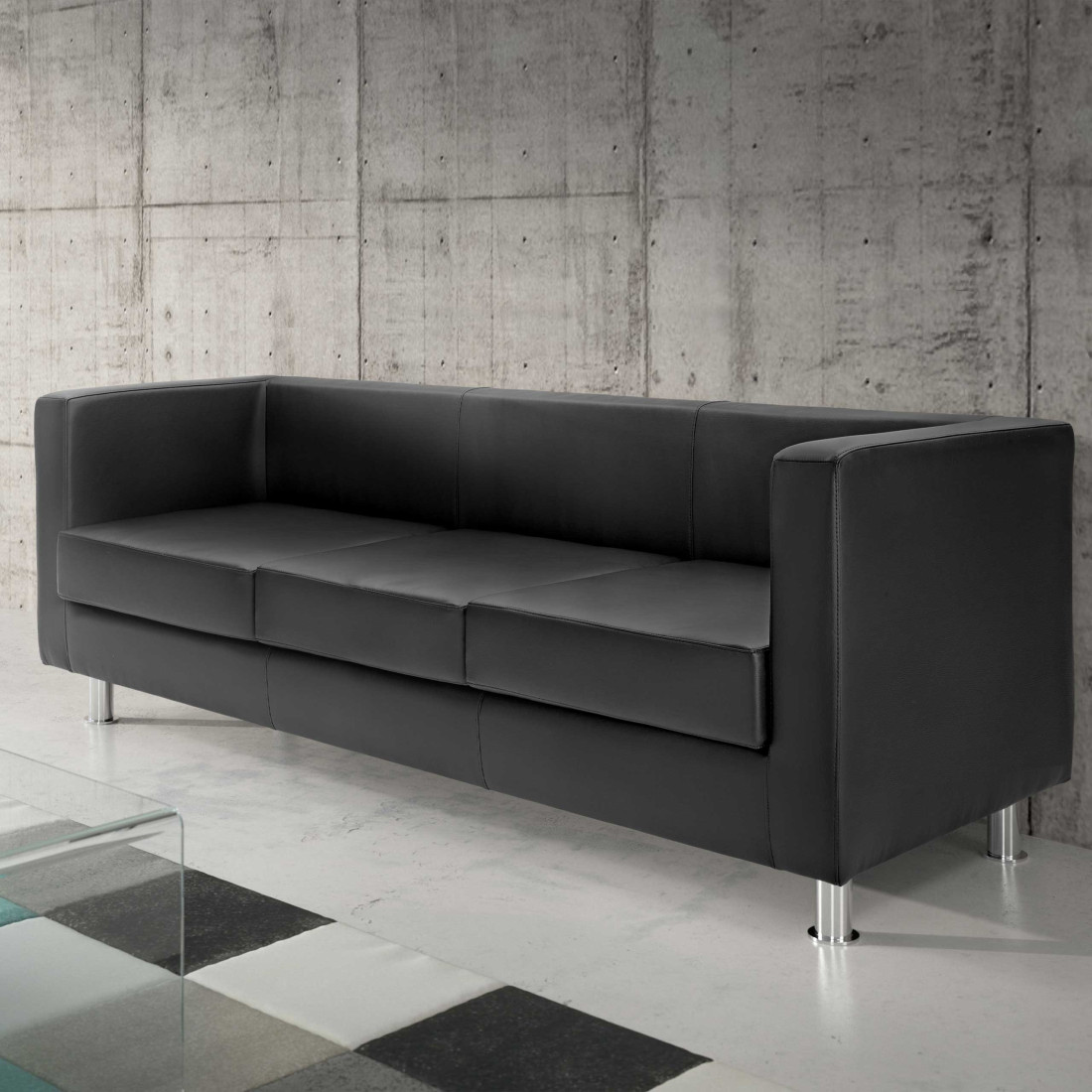sofa para oficina negro dresden 2 plazas 2