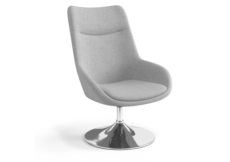 Sillón de Espera Capri, respaldo Alto, base giratoria metal - Gris