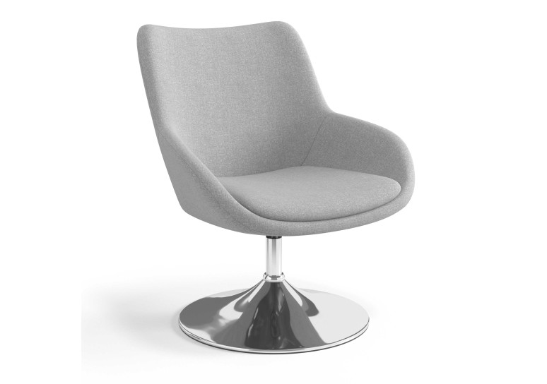 Sillón de Espera Capri, respaldo Medio, base giratoria metal - Gris
