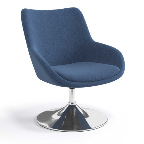Sillón de Espera Capri, respaldo Medio, base giratoria metal - AZUL