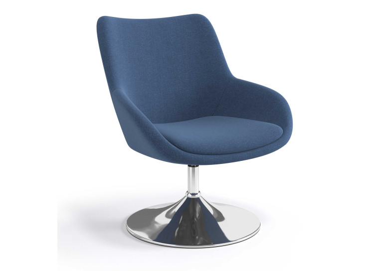 Sillón de Espera Capri, respaldo Medio, base giratoria metal - AZUL