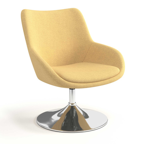 Sillón de Espera Capri, respaldo Medio, base giratoria metal - Amarillo