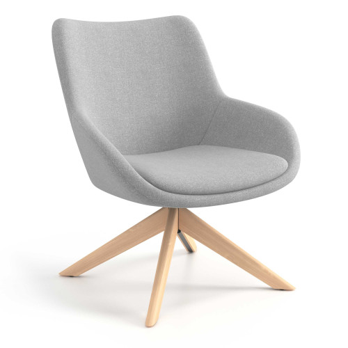 Sillón de Espera Capri, respaldo Medio, base giratoria madera - Gris