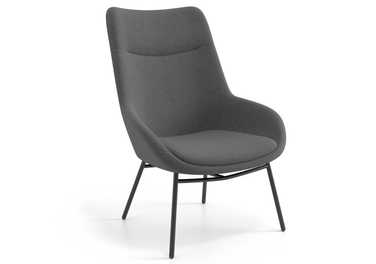 sillon para sala de espera antracita capri 1
