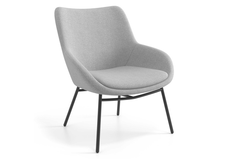 Sillón de Espera Capri, respaldo Medio, base 4 patas metal - Gris