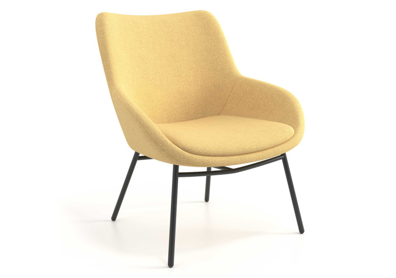 Sillón de Espera Capri, respaldo Medio, base 4 patas metal - Amarillo
