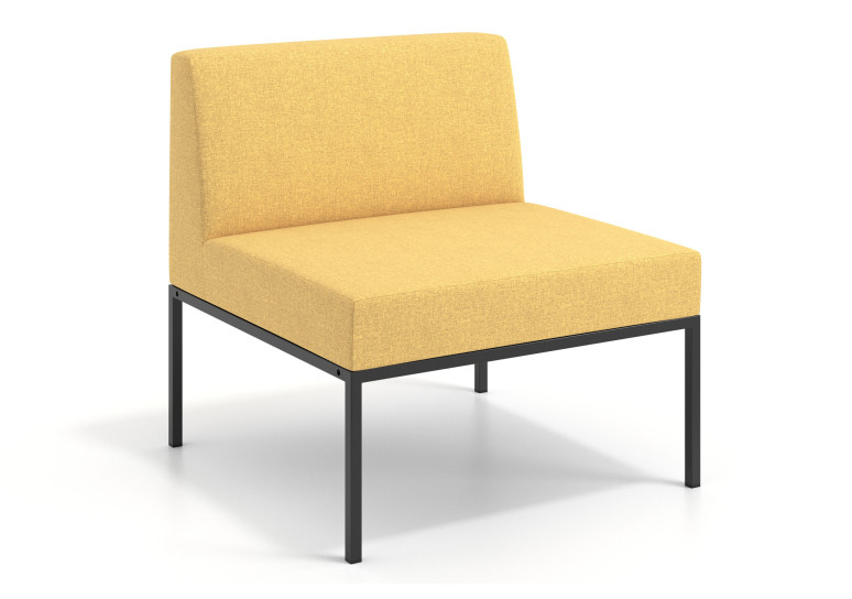 Sofa de Espera Pylos, modulo individual con respaldo - Amarillo