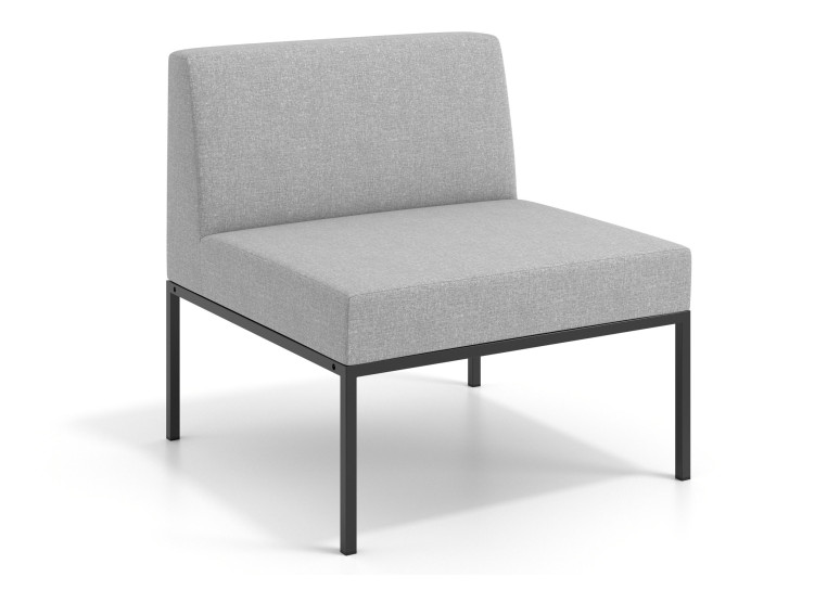 Sofa de Espera Pylos, modulo individual con respaldo - Gris