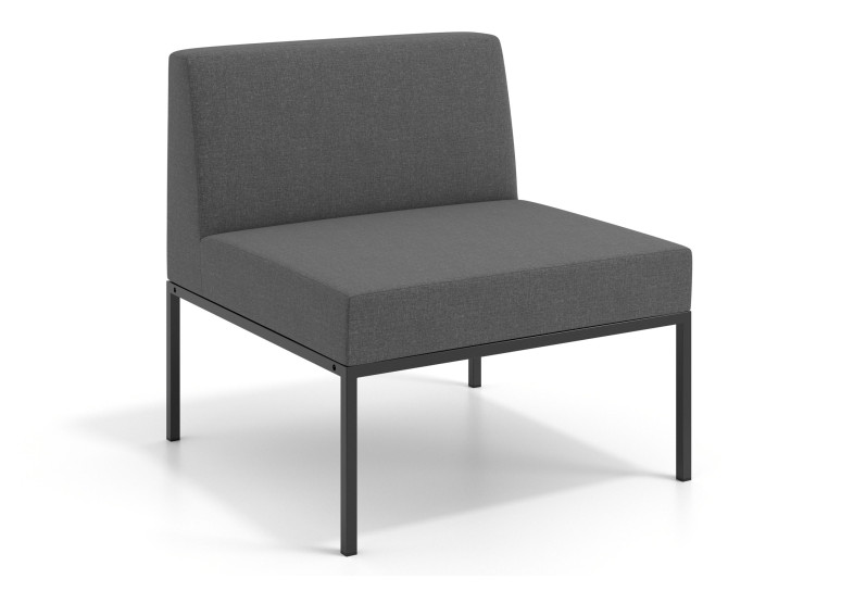Sofa de Espera Pylos, modulo individual con respaldo - Antracita