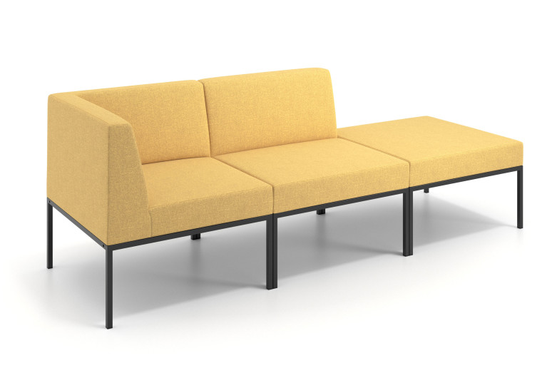 Sofa de Espera Pylos Modulo 2 asientos + Pouf - Amarillo