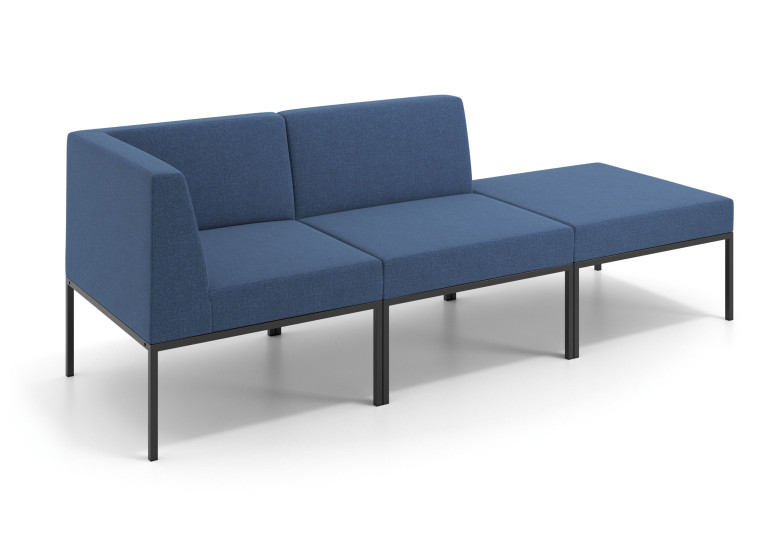 Sofa de Espera Pylos Modulo 2 asientos + Pouf - AZUL