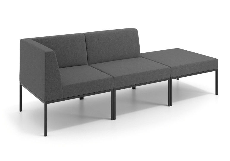 Sofa de Espera Pylos Modulo 2 asientos + Pouf - Antracita