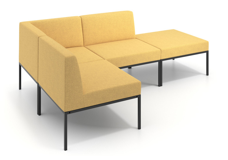 Sofa de Espera Pylos Rincon 2 asientos + Chaiselongue - Amarillo