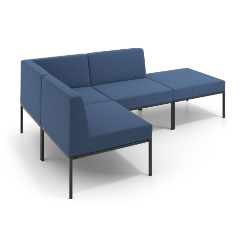 Sofa de Espera Pylos Rincon 2 asientos + Chaiselongue - AZUL