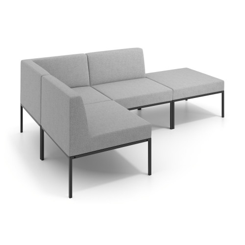 Sofa de Espera Pylos Rincon 2 asientos + Chaiselongue - Gris