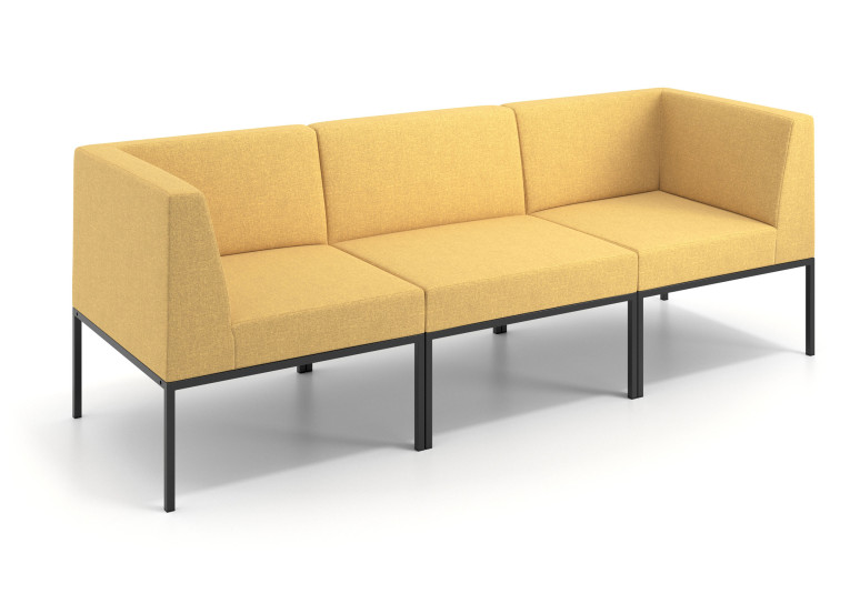 Sofa de Espera Pylos 3 asientos con brazo - Amarillo