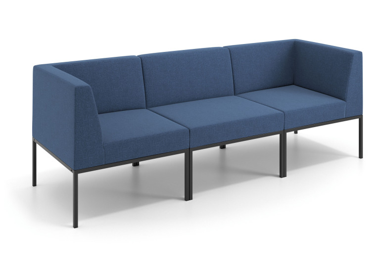 Sofa de Espera Pylos 3 asientos con brazo - AZUL