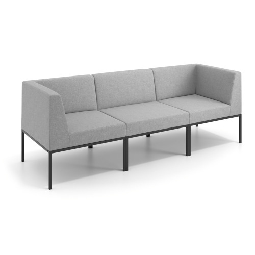 Sofa de Espera Pylos 3 asientos con brazo - Gris