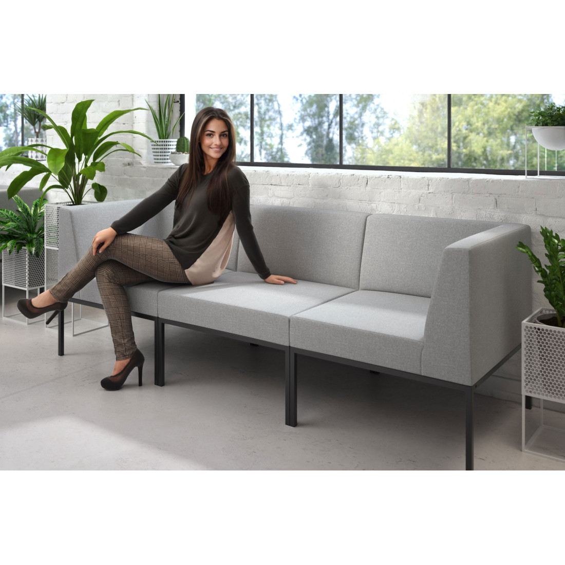 sofa para oficina gris pylos 2