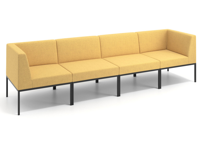 Sofa de Espera Pylos 4 asientos con brazo - Amarillo
