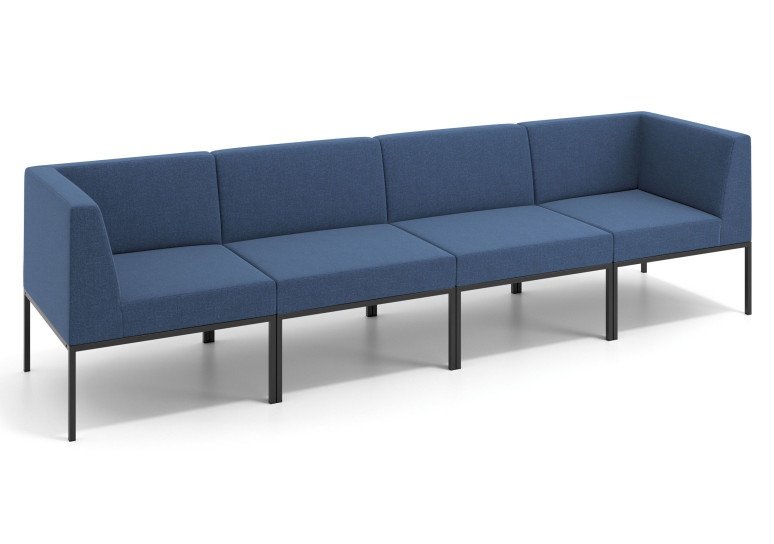 Sofa de Espera Pylos 4 asientos con brazo - AZUL