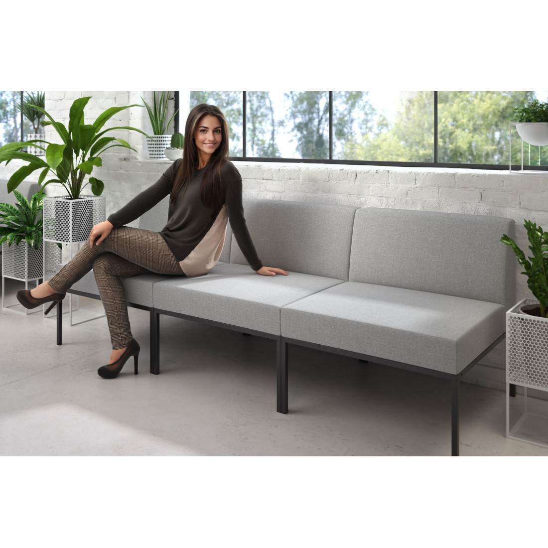sofa para oficina gris pylos 2