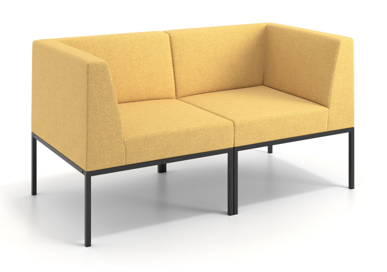 Sofa de Espera Pylos 2 asientos con brazo - Amarillo