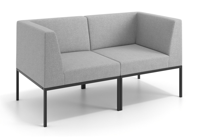 Sofa de Espera Pylos 2 asientos con brazo - Gris