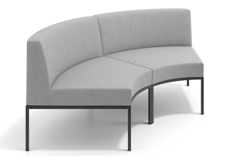Sofa de Espera Pylos Curvo, Módulo Concavo 2 asientos - Gris