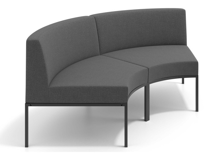 Sofa de Espera Pylos Curvo, Módulo Concavo 2 asientos - Antracita