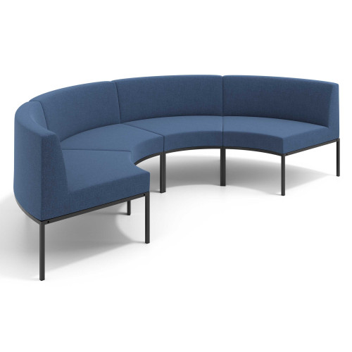 Sofa de Espera Pylos Curvo, Módulo Concavo 4 asientos - AZUL