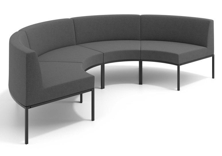 Sofa de Espera Pylos Curvo, Módulo Concavo 4 asientos - Antracita