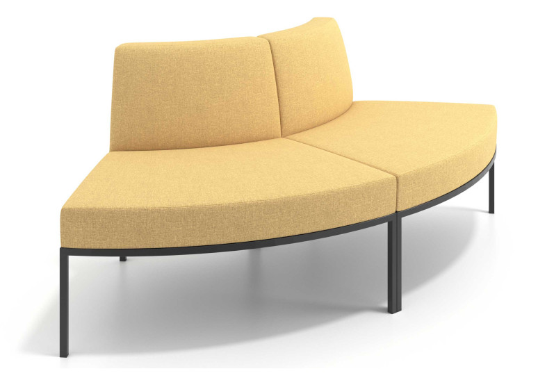 Sofa de Espera Pylos Curvo, Módulo Convexo 2 asientos - Amarillo