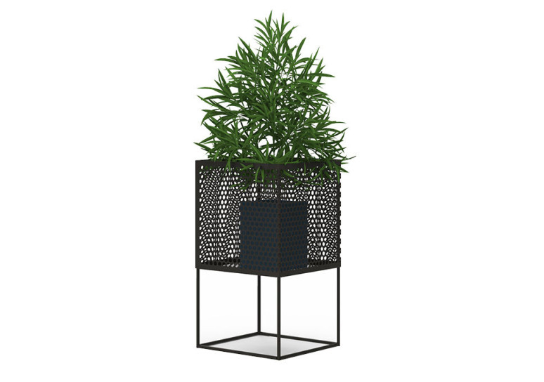 Jardinera para plantas individual altura 45cm - negro