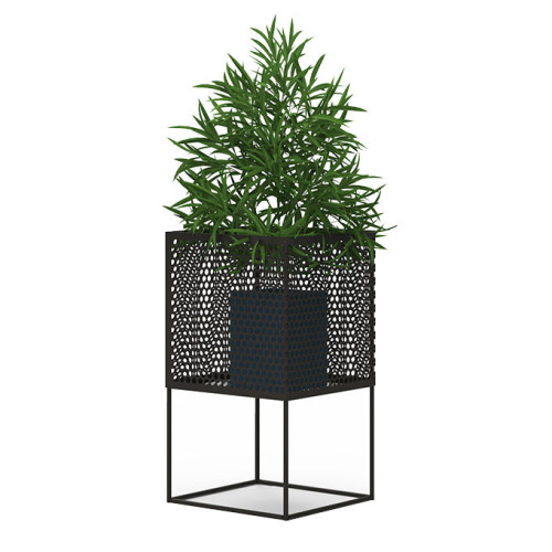 Jardinera para plantas individual altura 45cm - NEGRO