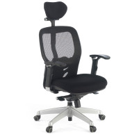 Silla de oficina ergonómica Madonna con reposacabezas - negro