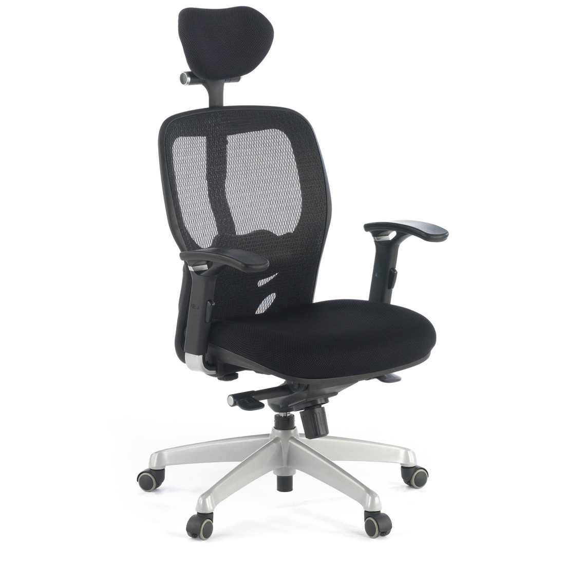 silla ergonomica negro madonna con reposacabezas 1