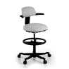 Combinacion Taburete de Oficina Ergonómico erghos, asiento reclinable, giratorio - negro