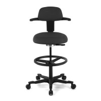 Taburete de Oficina Ergonómico erghos, asiento reclinable, giratorio - negro Second image