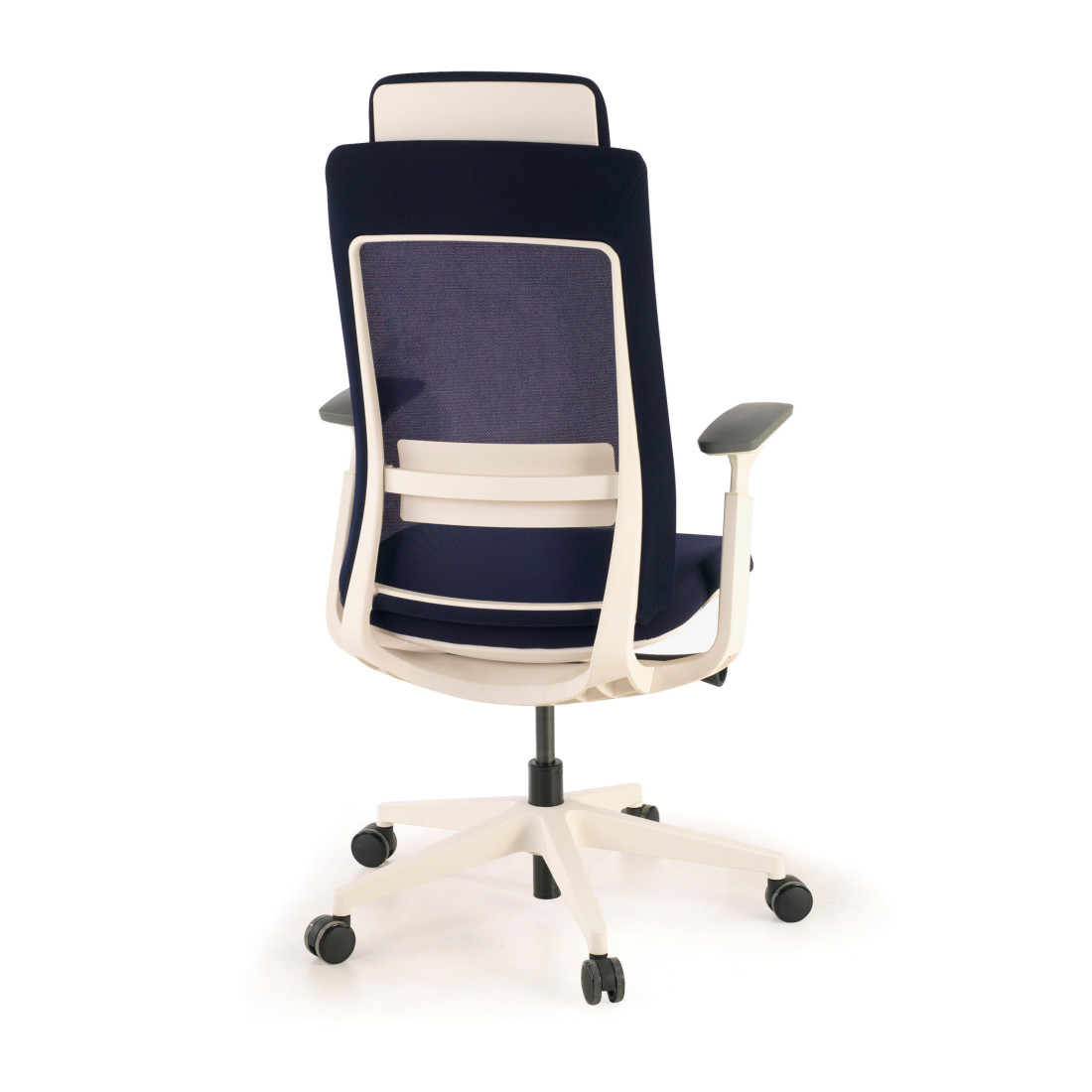silla giratoria azul reflect estructura blanca tela 8