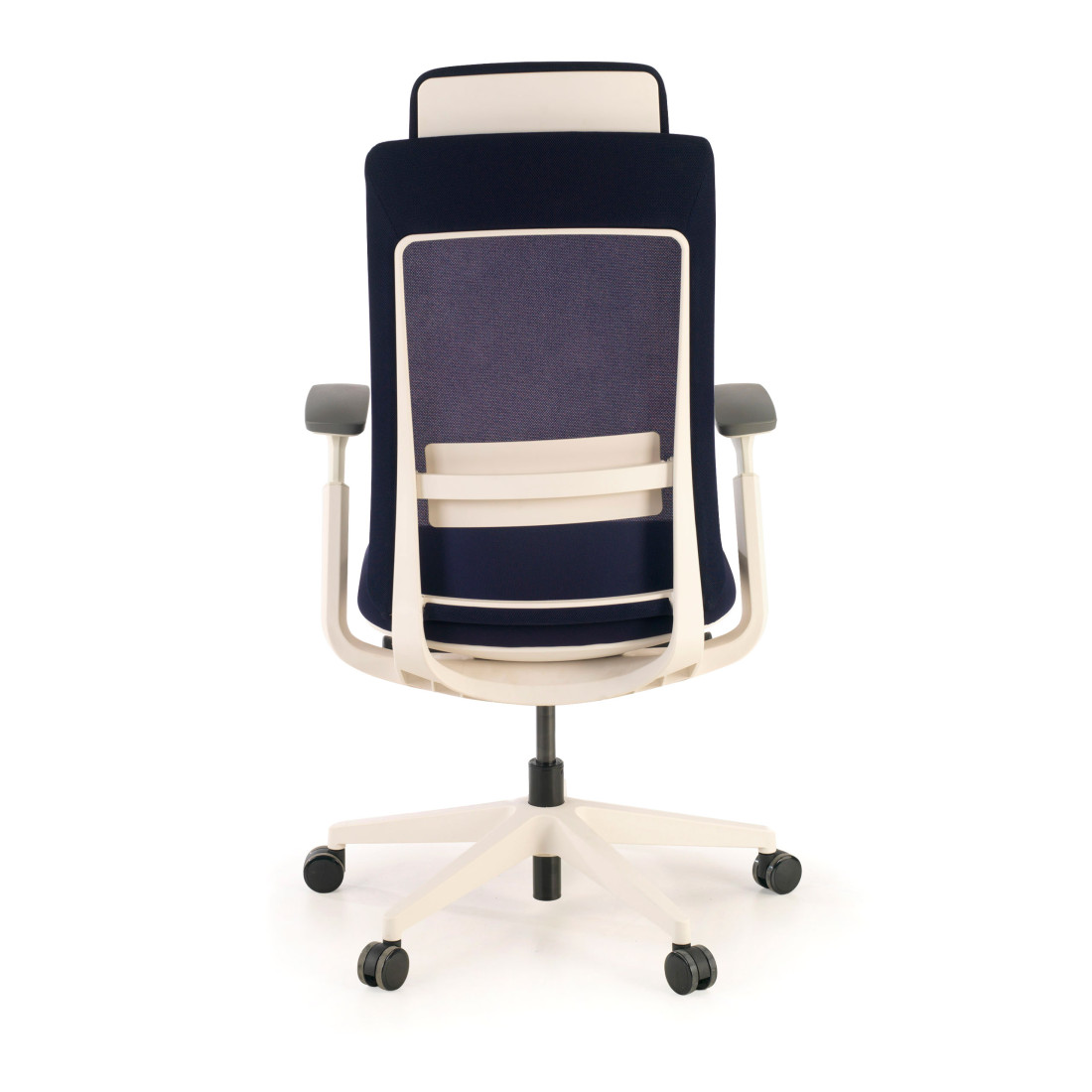 silla giratoria azul reflect estructura blanca tela 5