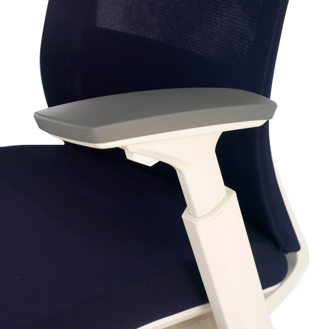 silla giratoria azul reflect estructura blanca tela 9