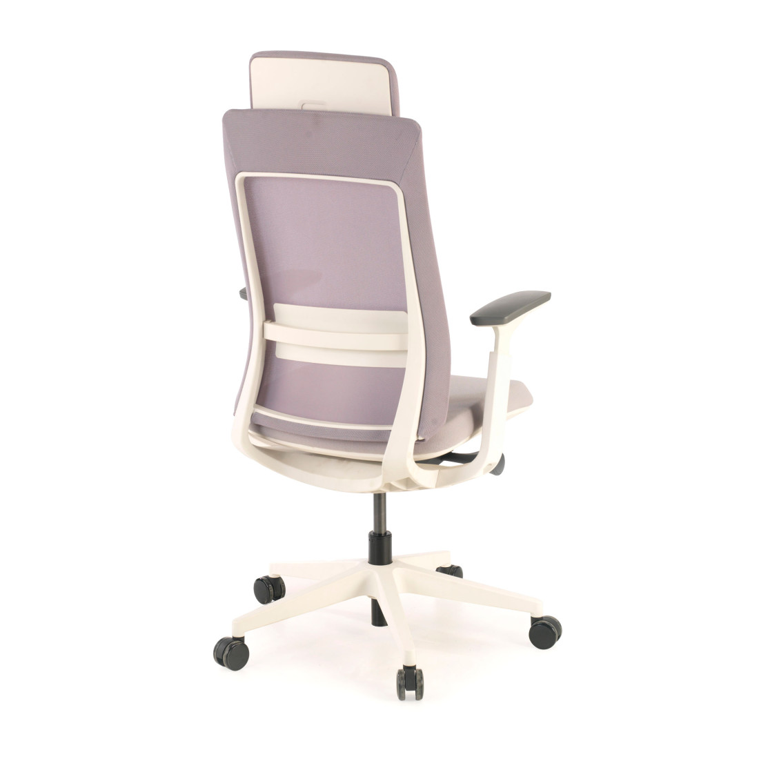silla giratoria gris reflect estructura blanca tela 8
