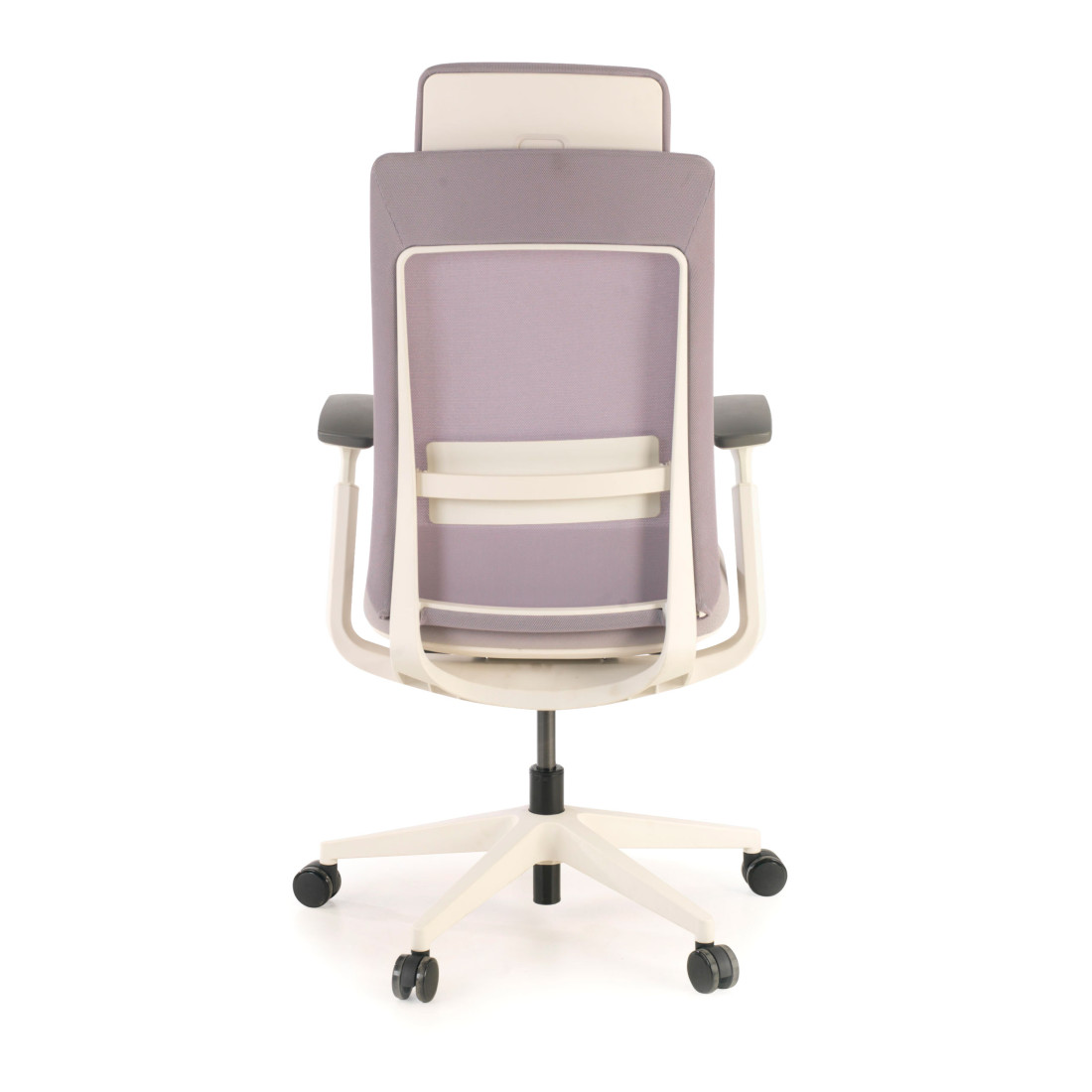 silla giratoria gris reflect estructura blanca tela 5