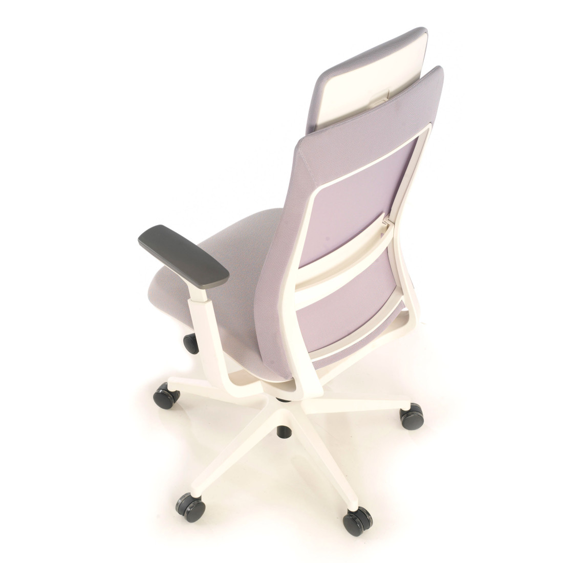 silla giratoria gris reflect estructura blanca tela 7