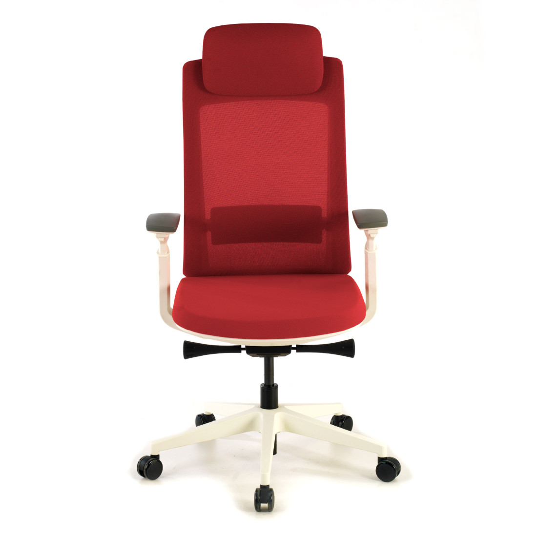 silla giratoria rojo reflect estructura blanca tela 4