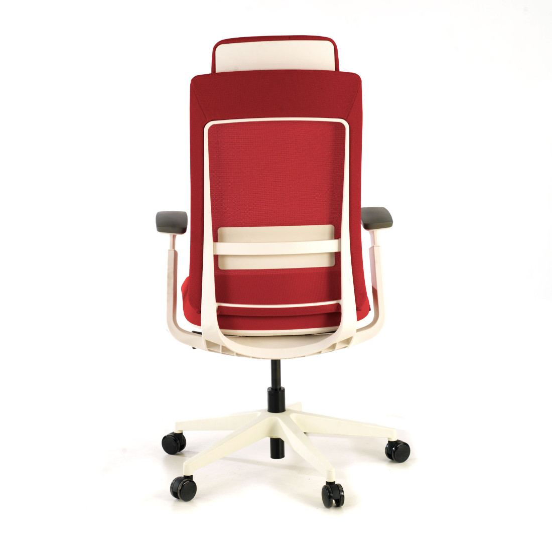 silla giratoria rojo reflect estructura blanca tela 6